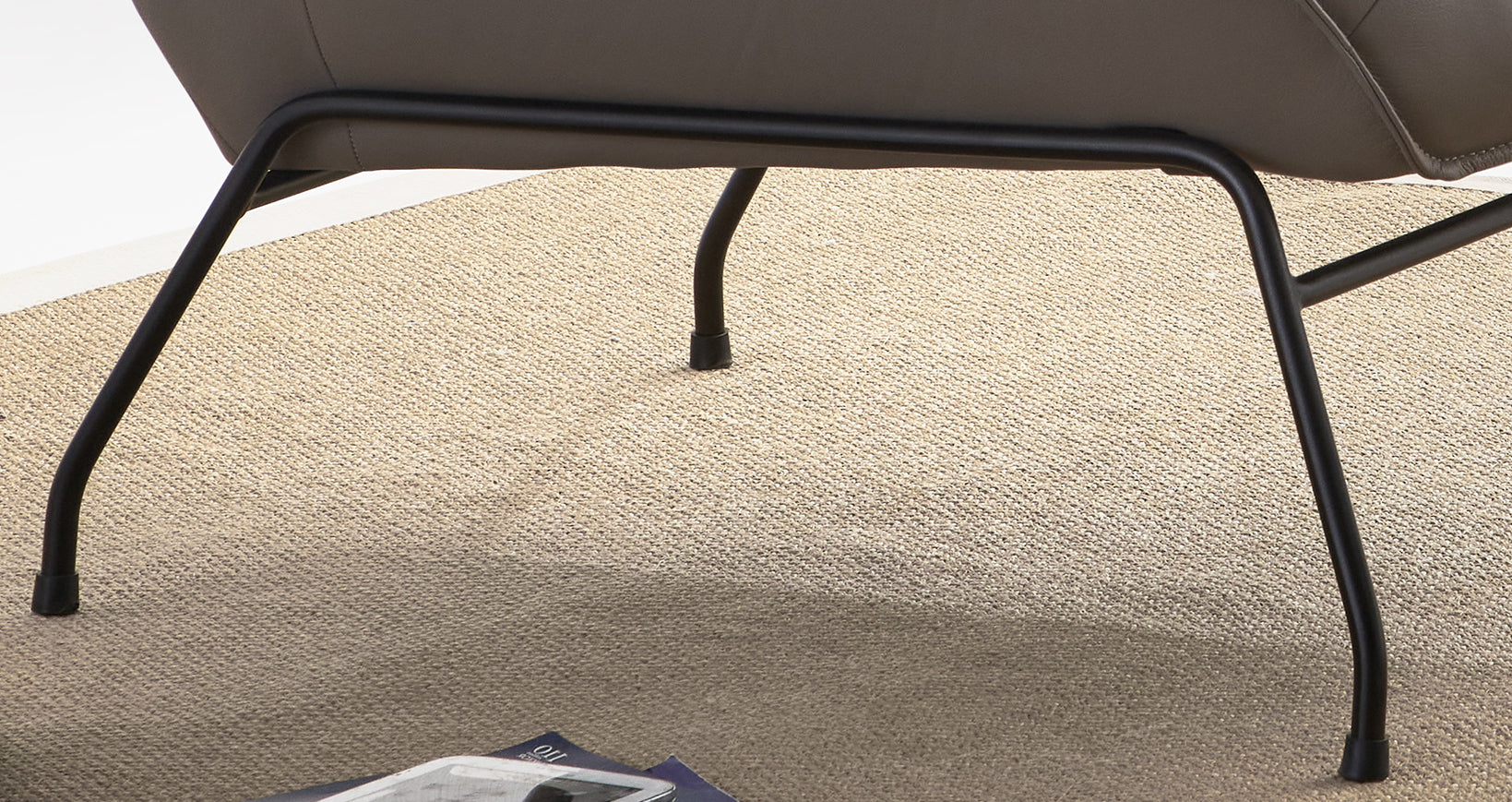 Jabel Khaki Top Grain Leather Accent Chair & Ottoman