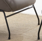 Jabel Khaki Top Grain Leather Accent Chair & Ottoman