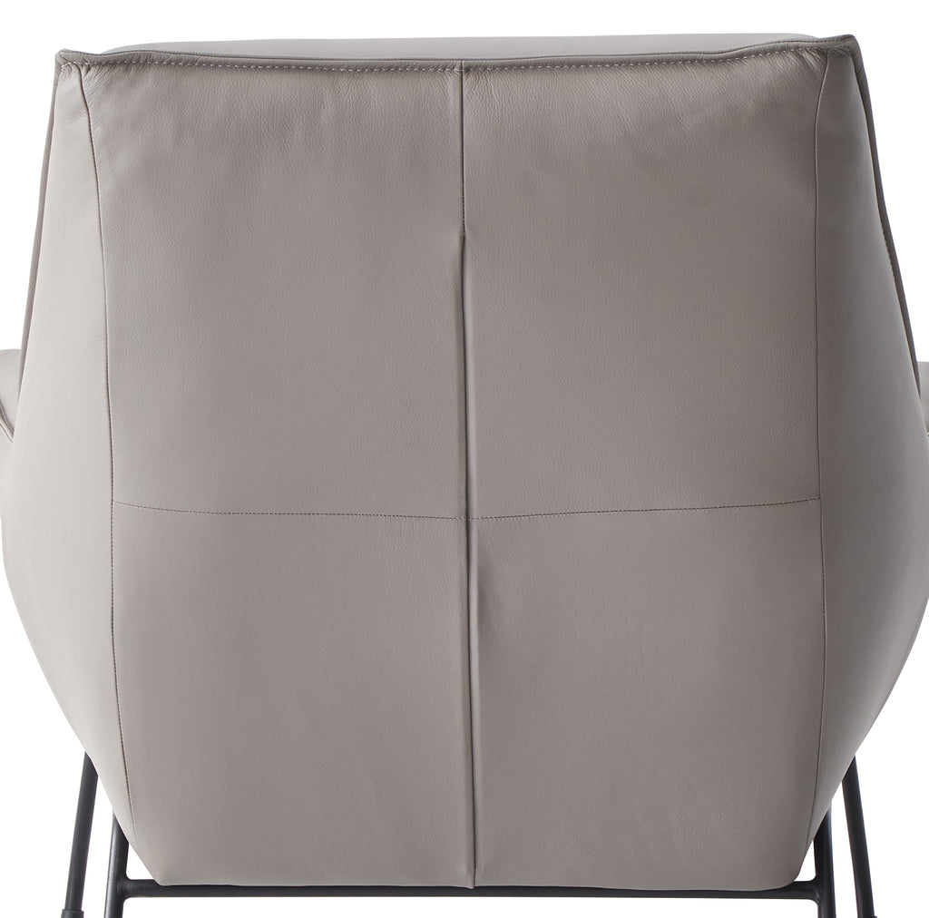 Jabel Khaki Top Grain Leather Accent Chair & Ottoman