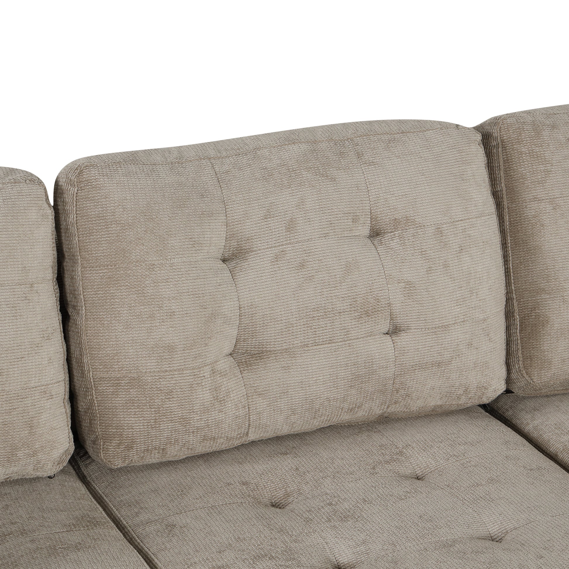 82.6 L-shape Sofa Bed Pull-out Sleeper Sofa with Wheels, USB Ports, Power Sockets for Living Room (SG001230AA), Khaki