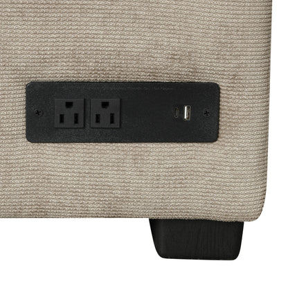 82.6 L-shape Sofa Bed Pull-out Sleeper Sofa with Wheels, USB Ports, Power Sockets for Living Room (SG001230AA), Khaki