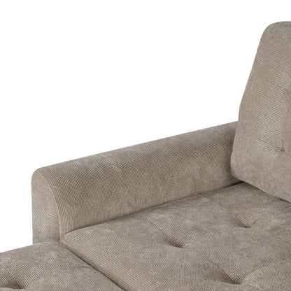 82.6 L-shape Sofa Bed Pull-out Sleeper Sofa with Wheels, USB Ports, Power Sockets for Living Room (SG001230AA), Khaki