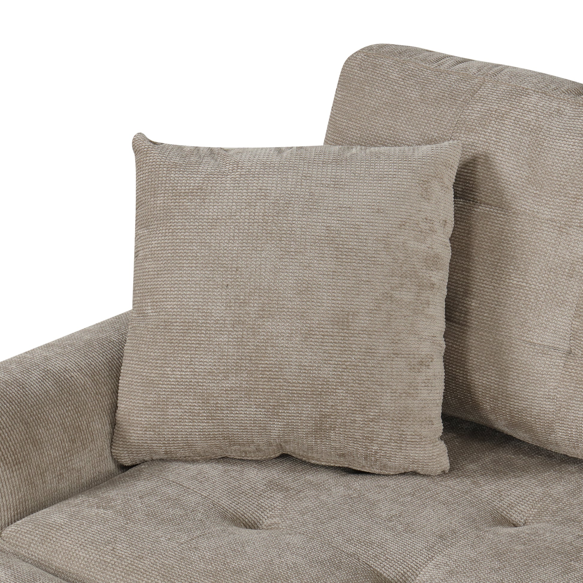 82.6 L-shape Sofa Bed Pull-out Sleeper Sofa with Wheels, USB Ports, Power Sockets for Living Room (SG001230AA), Khaki