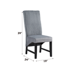 Kini Gray Corduroy & Black Finish Side Chair (Set of 2)