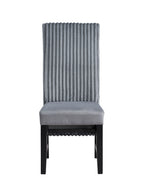 Kini Gray Corduroy & Black Finish Side Chair (Set of 2)
