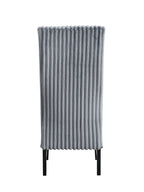Kini Gray Corduroy & Black Finish Side Chair (Set of 2)