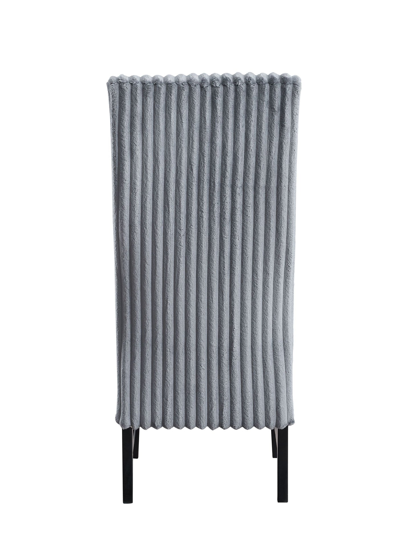 Kini Gray Corduroy & Black Finish Side Chair (Set of 2)