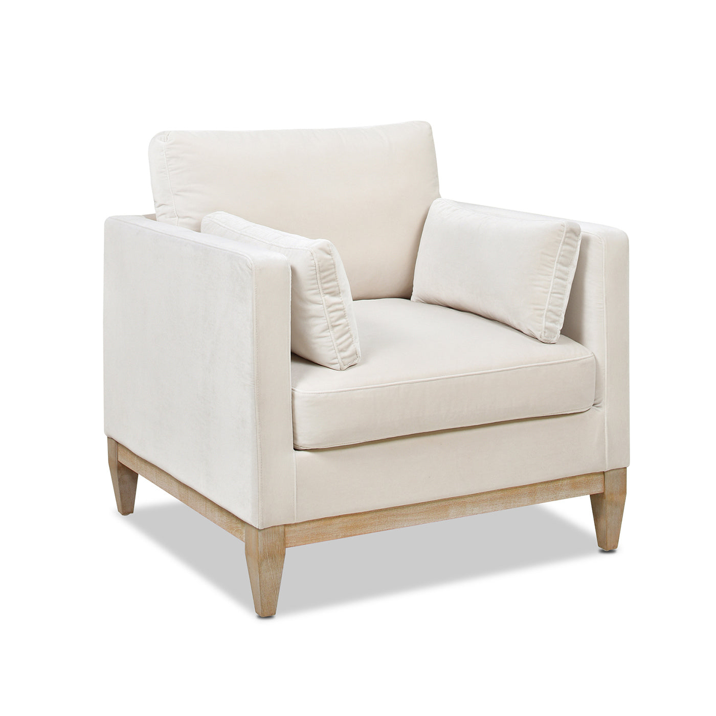 Knox 36' Modern Farmhouse Arm Chair, French beige Performance Velvet