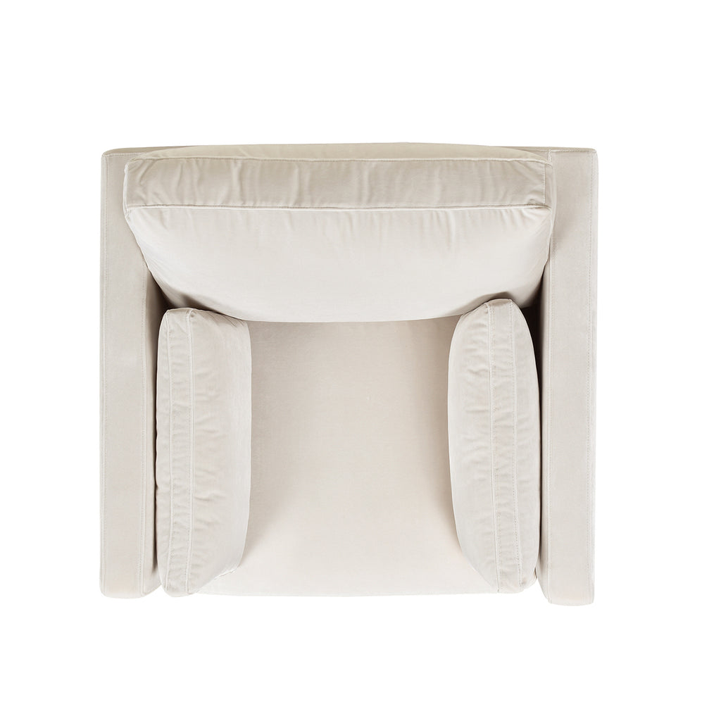 Knox 36' Modern Farmhouse Arm Chair, French beige Performance Velvet