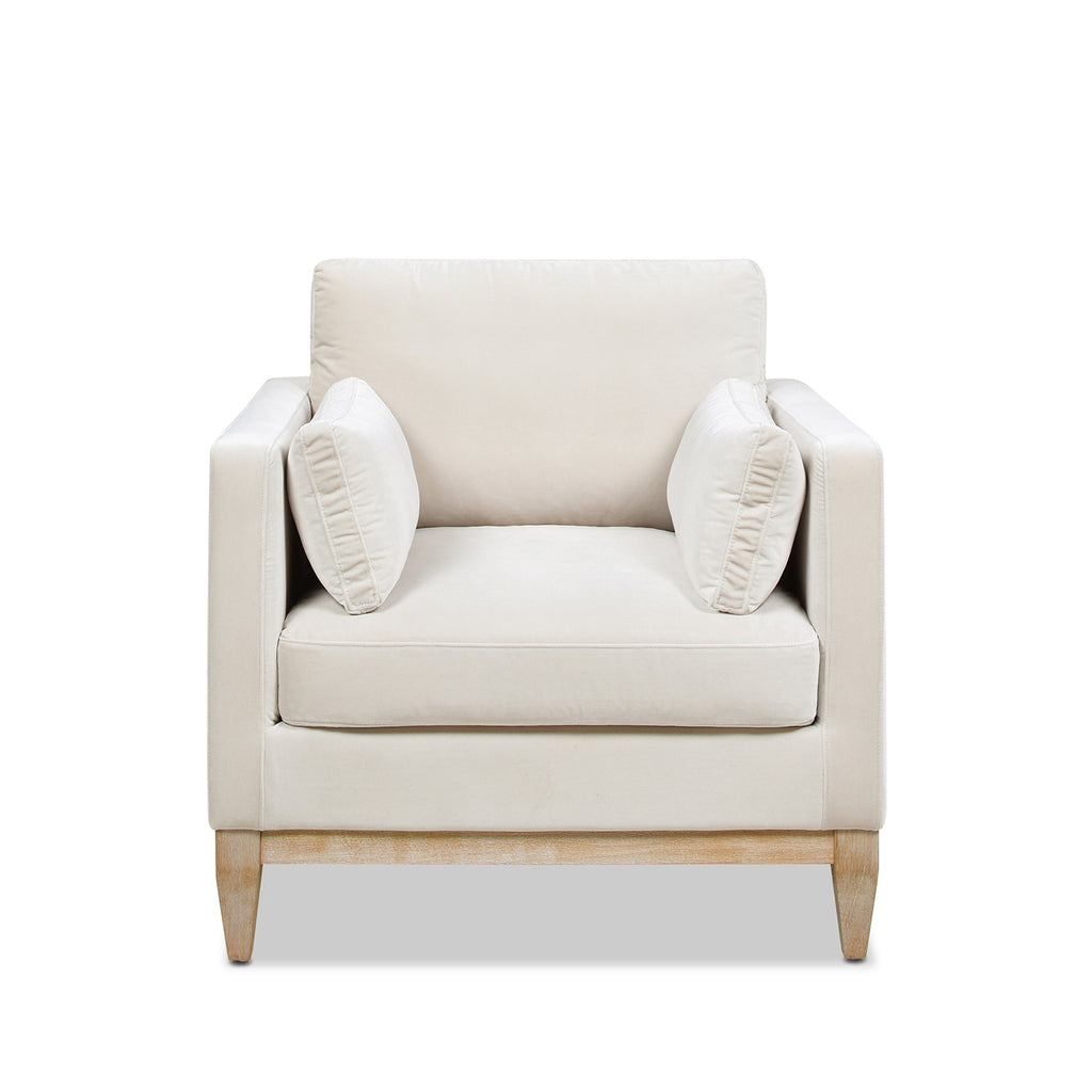 Knox 36' Modern Farmhouse Arm Chair, French beige Performance Velvet