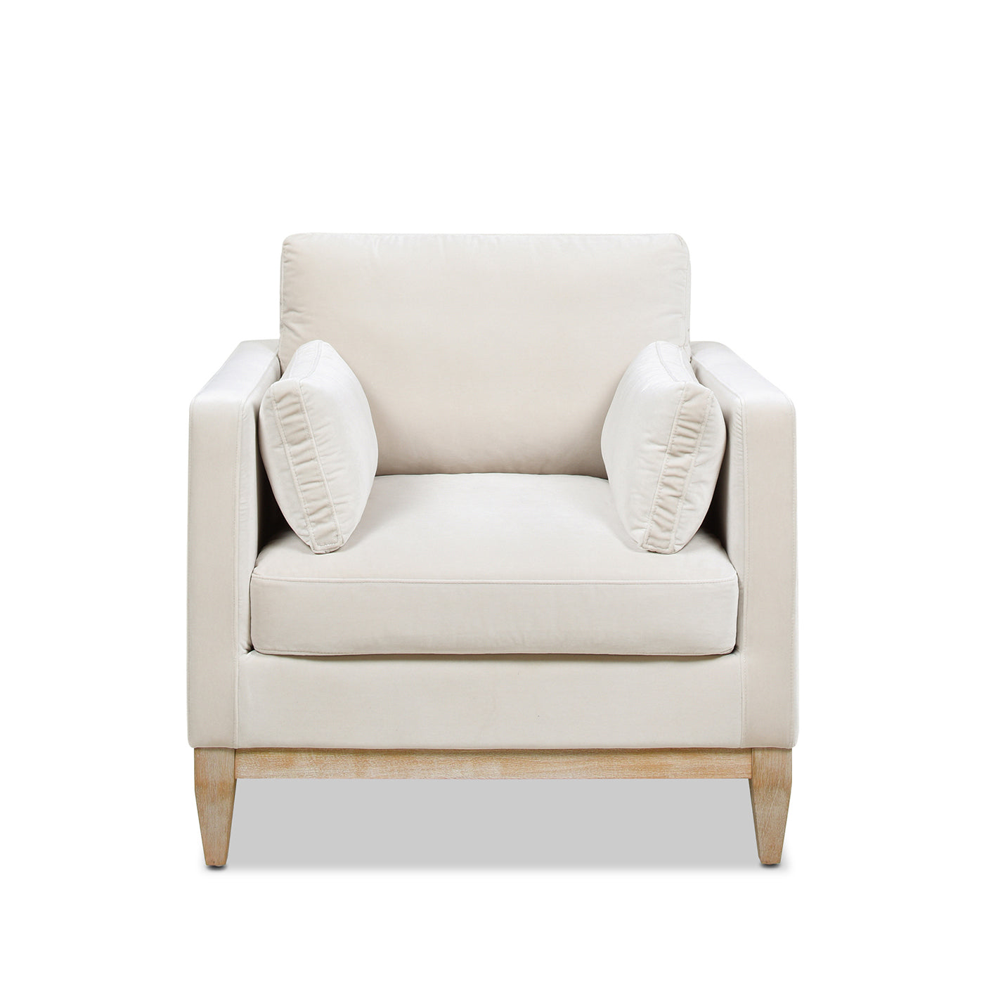 Knox 36' Modern Farmhouse Arm Chair, French beige Performance Velvet