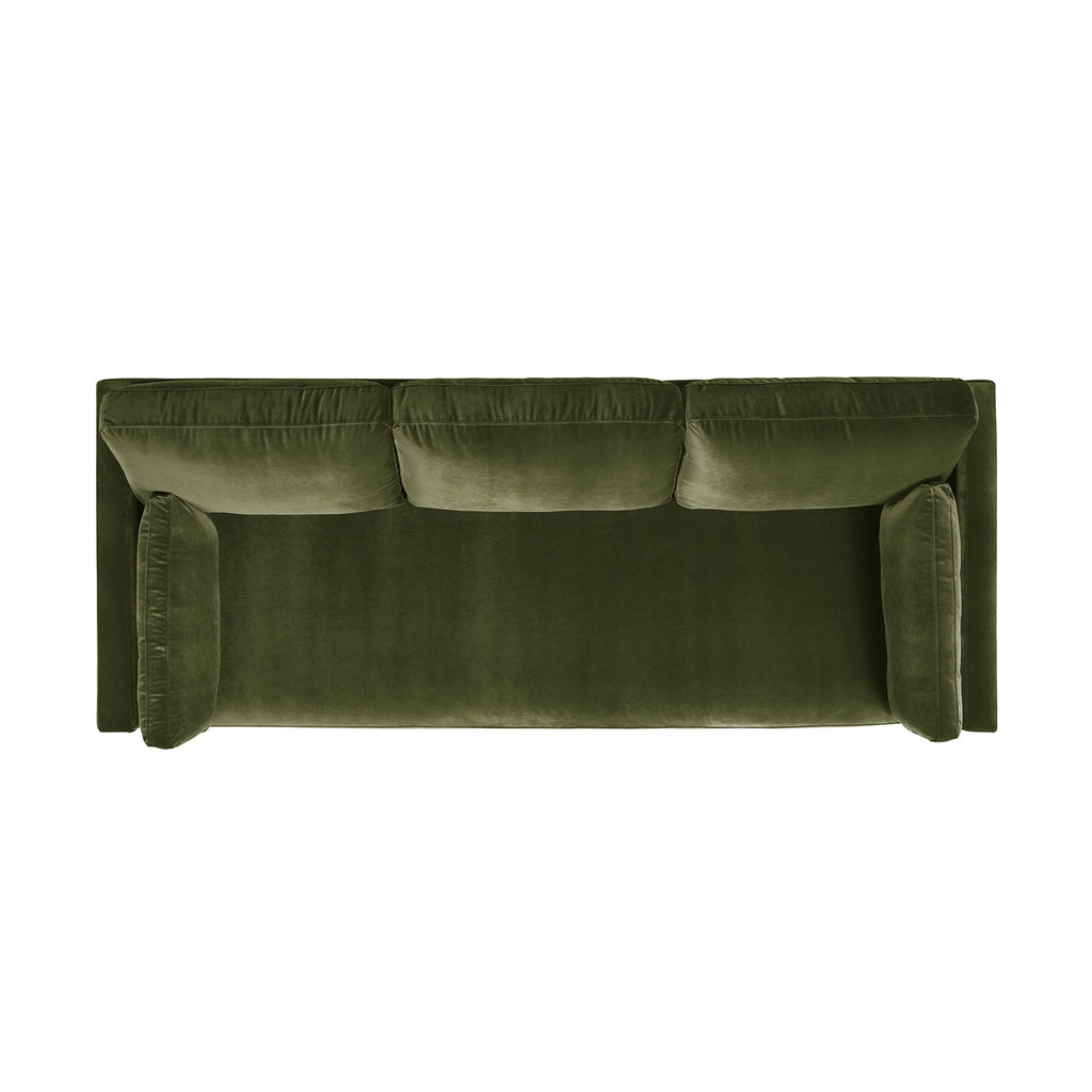 Knox 84' Modern Farmhouse Sofa, Olive Green Performance Velvet