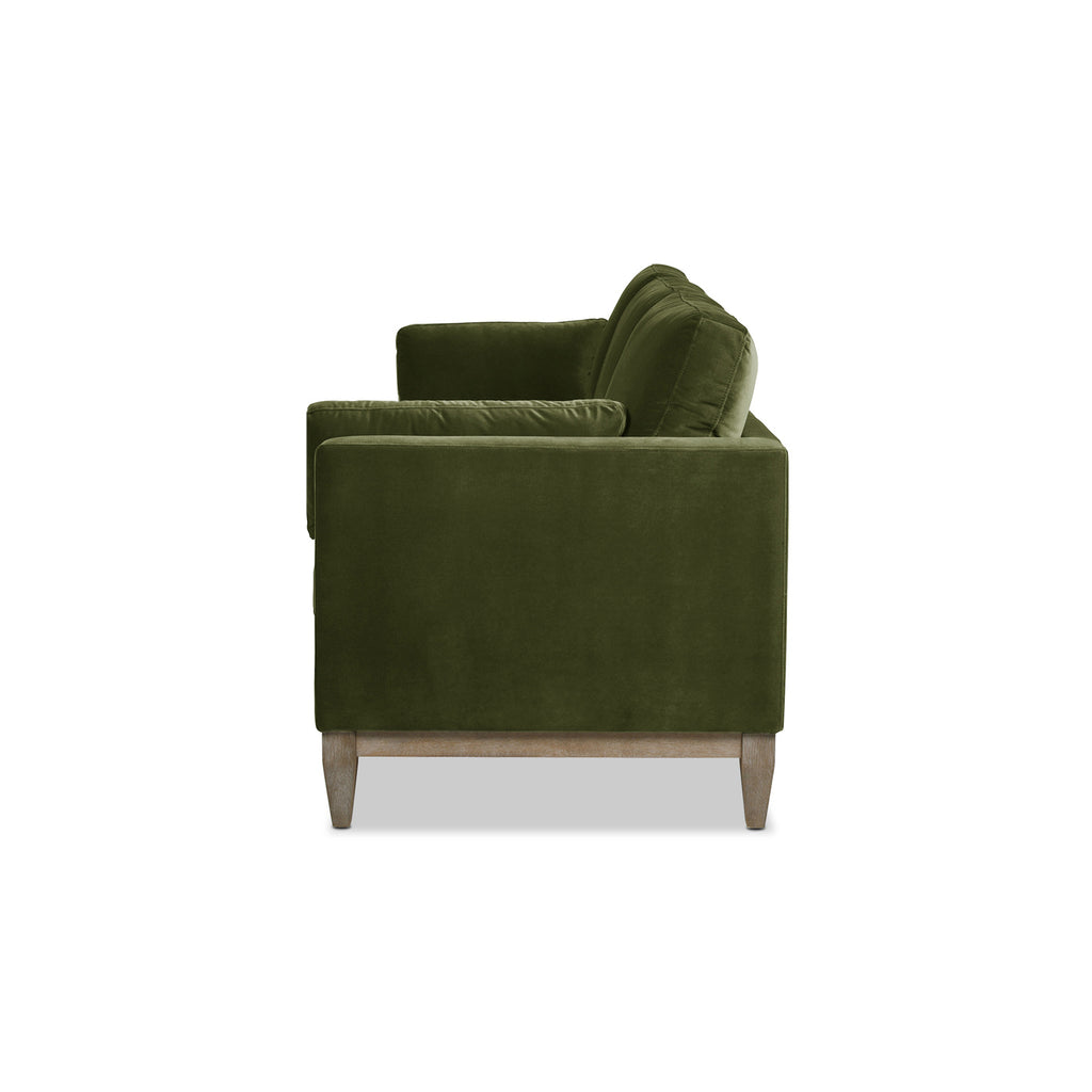 Knox 84' Modern Farmhouse Sofa, Olive Green Performance Velvet