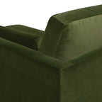 Knox 65' Modern Farmhouse Chaise Lounge Chair, Olive Green Performance Velvet