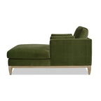 Knox 65' Modern Farmhouse Chaise Lounge Chair, Olive Green Performance Velvet