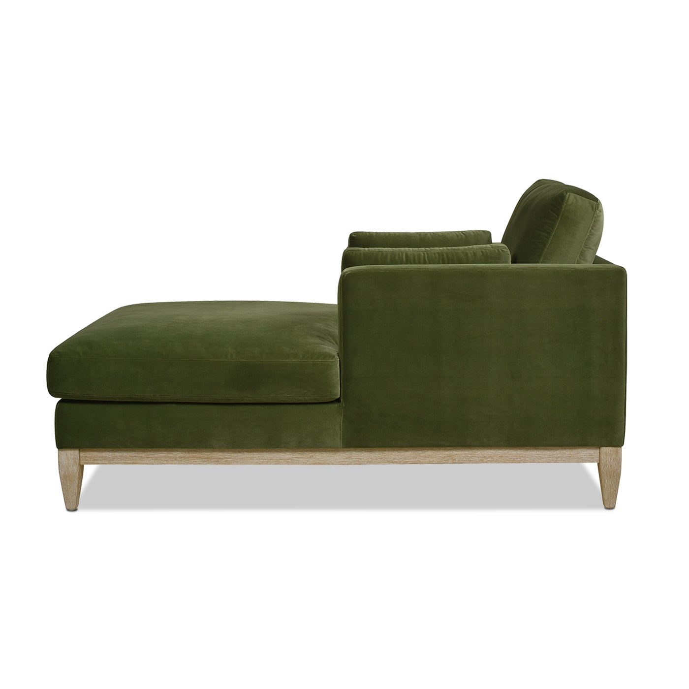 Knox 65' Modern Farmhouse Chaise Lounge Chair, Olive Green Performance Velvet