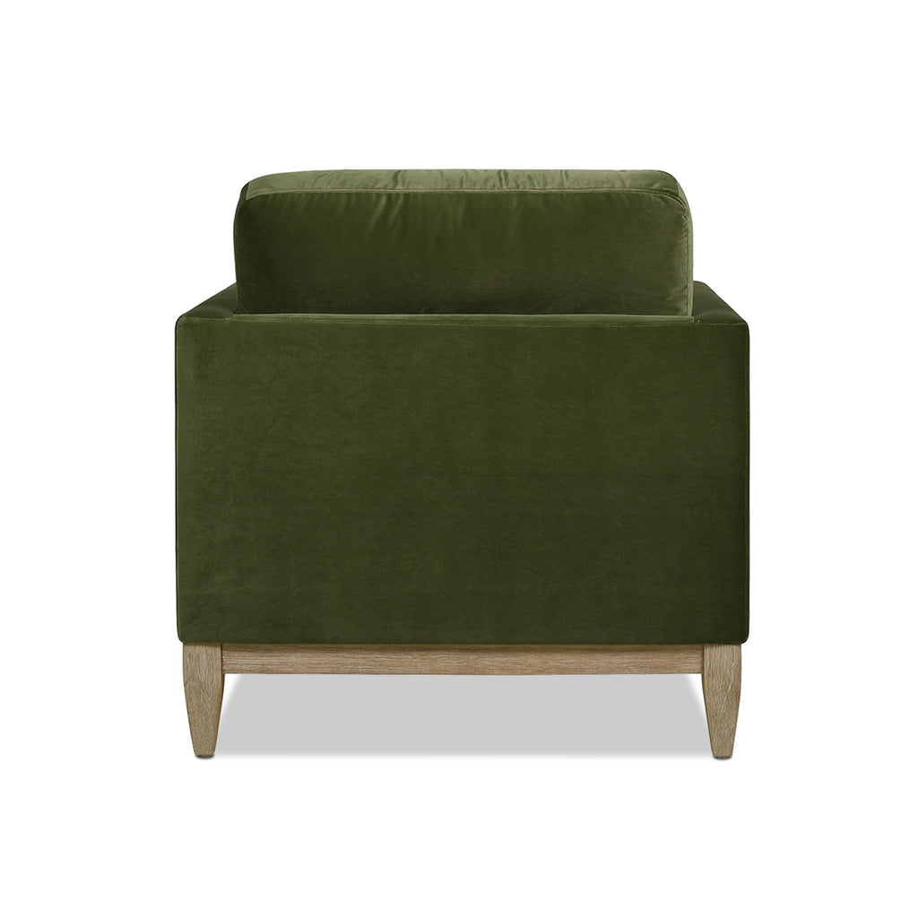 Knox 65' Modern Farmhouse Chaise Lounge Chair, Olive Green Performance Velvet