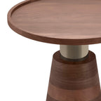 Kramer Cognac Wood Side Table With Handcrafted Design.