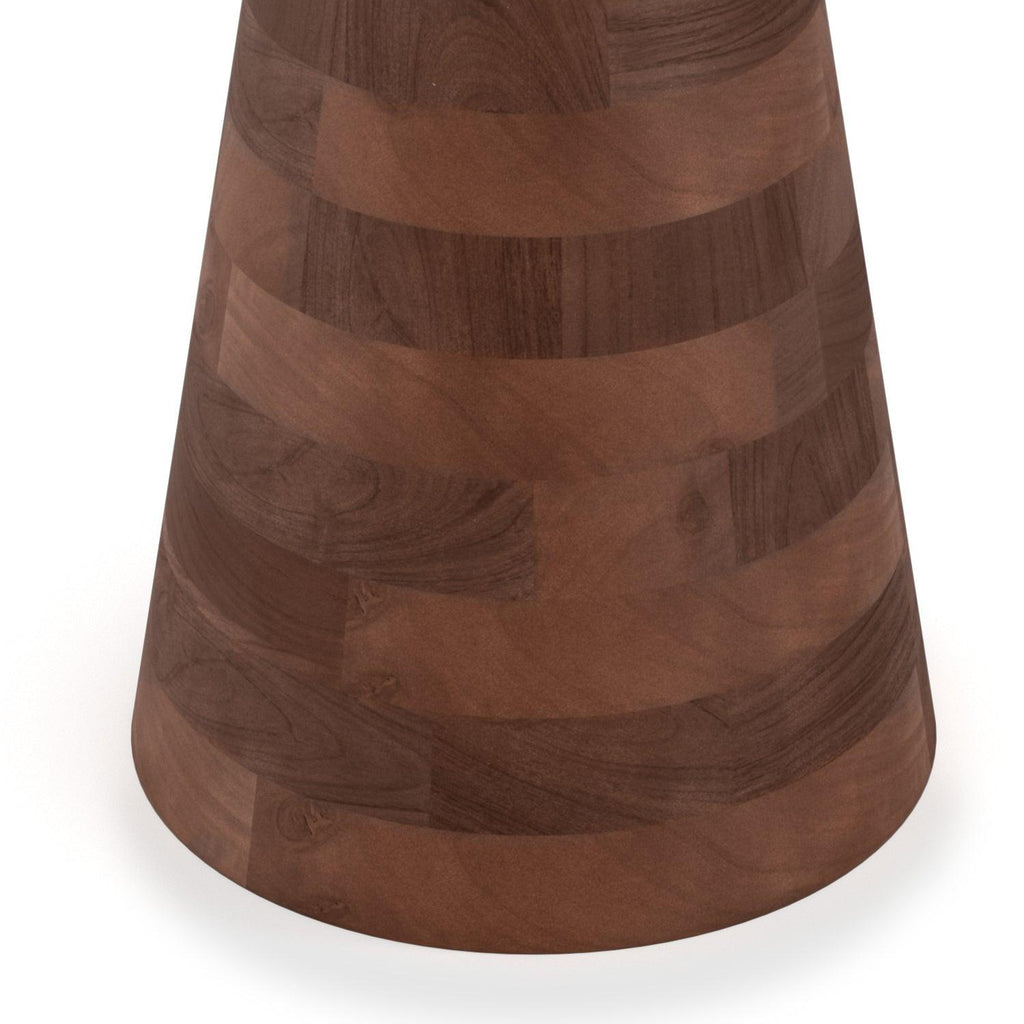 Kramer Cognac Wood Side Table With Handcrafted Design.