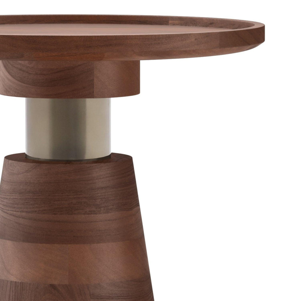Kramer Cognac Wood Side Table With Handcrafted Design.
