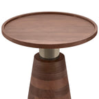 Kramer Cognac Wood Side Table With Handcrafted Design.
