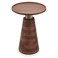 Kramer Cognac Wood Side Table With Handcrafted Design.