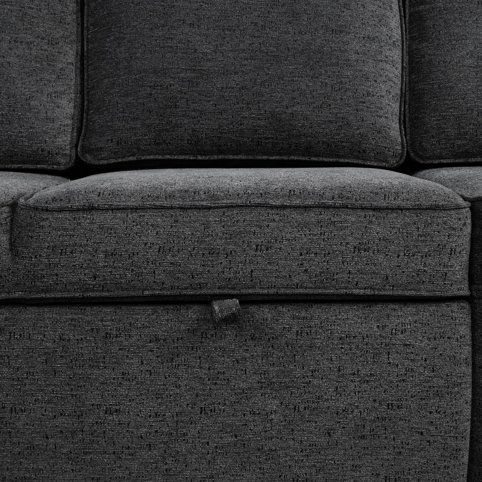 126' L-shaped Sofa Sectional Sofa Couch Pull-out Sofa Bed with Charging Devices and Cup Holders for Living Room, Blue Black