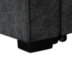 126' L-shaped Sofa Sectional Sofa Couch Pull-out Sofa Bed with Charging Devices and Cup Holders for Living Room, Blue Black