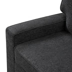 126' L-shaped Sofa Sectional Sofa Couch Pull-out Sofa Bed with Charging Devices and Cup Holders for Living Room, Blue Black