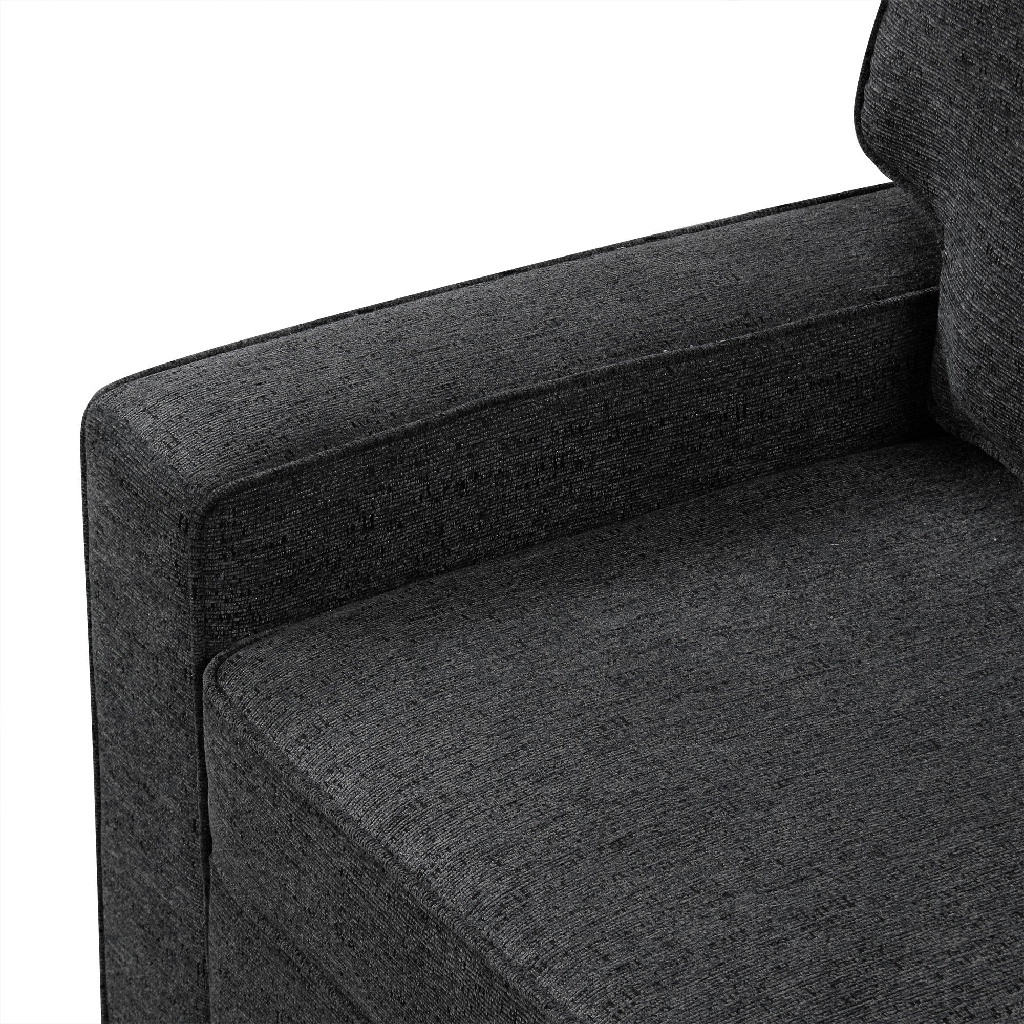 126' L-shaped Sofa Sectional Sofa Couch Pull-out Sofa Bed with Charging Devices and Cup Holders for Living Room, Blue Black