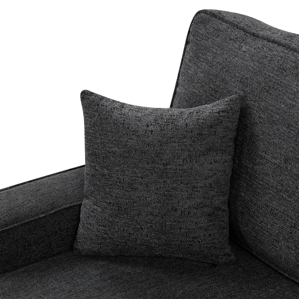 126' L-shaped Sofa Sectional Sofa Couch Pull-out Sofa Bed with Charging Devices and Cup Holders for Living Room, Blue Black