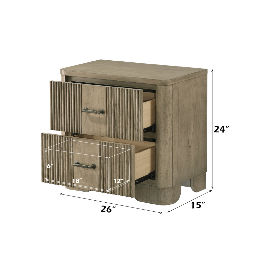 Lakkari Antique Oak Nightstand Nightstands