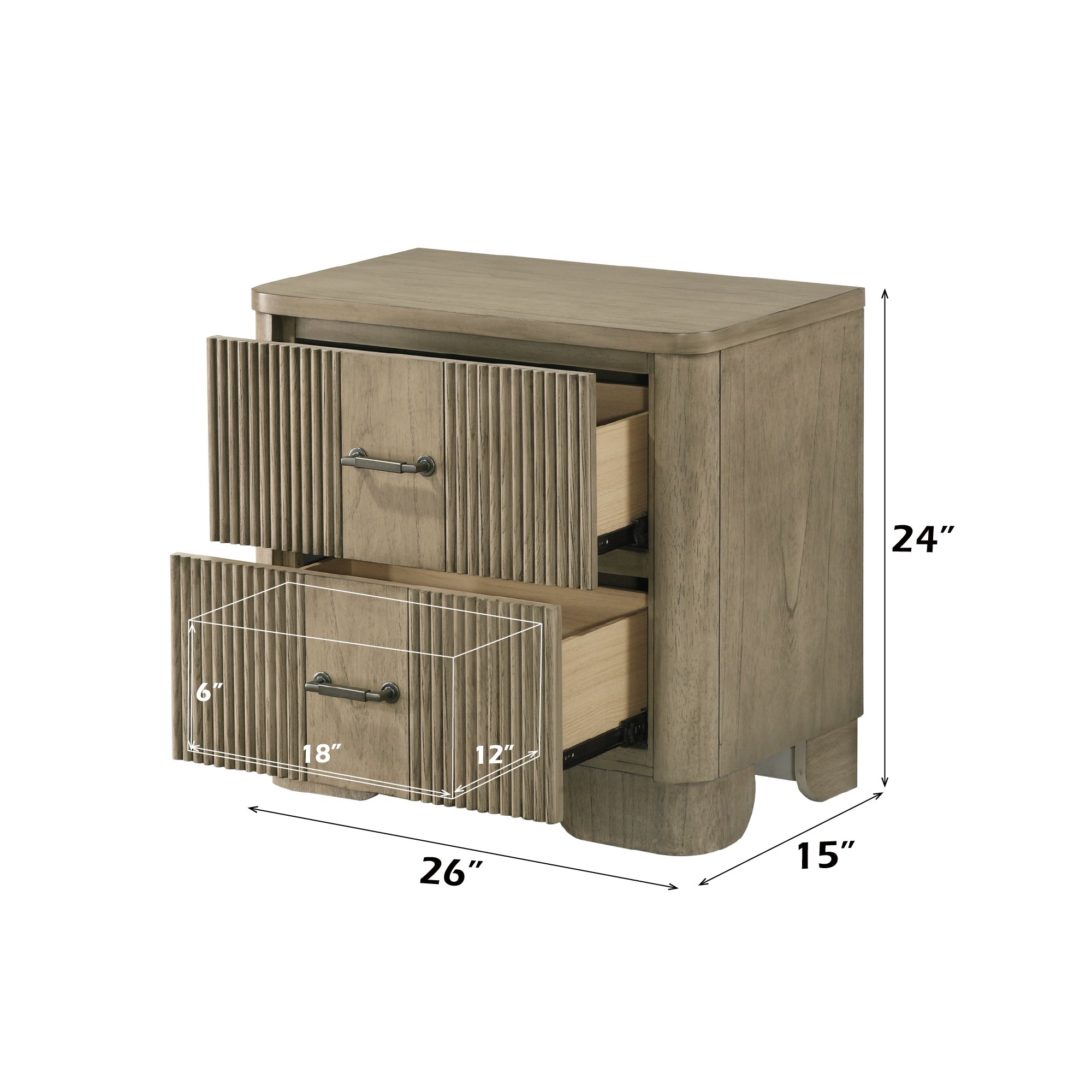 Lakkari Antique Oak Nightstand Nightstands