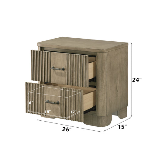 Lakkari Antique Oak Nightstand Nightstands