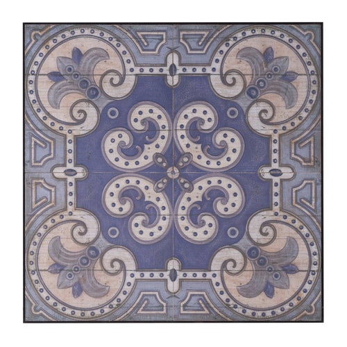 Large 48x48 Inch Square Wall Art Panel with Blue Pattern.