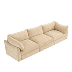 3Seater SofaWith Storage Pull outDrawersUnder Each Seat3 - Seat Large Wide And Deep Seat Sofa with Excellent StorageSpaceSuitable for Big LivingRoomsChenilleWheat