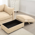 3Seater SofaWith Storage Pull outDrawersUnder Each Seat3 - Seat Large Wide And Deep Seat Sofa with Excellent StorageSpaceSuitable for Big LivingRoomsChenilleWheat