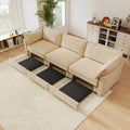 3Seater SofaWith Storage Pull outDrawersUnder Each Seat3 - Seat Large Wide And Deep Seat Sofa with Excellent StorageSpaceSuitable for Big LivingRoomsChenilleWheat