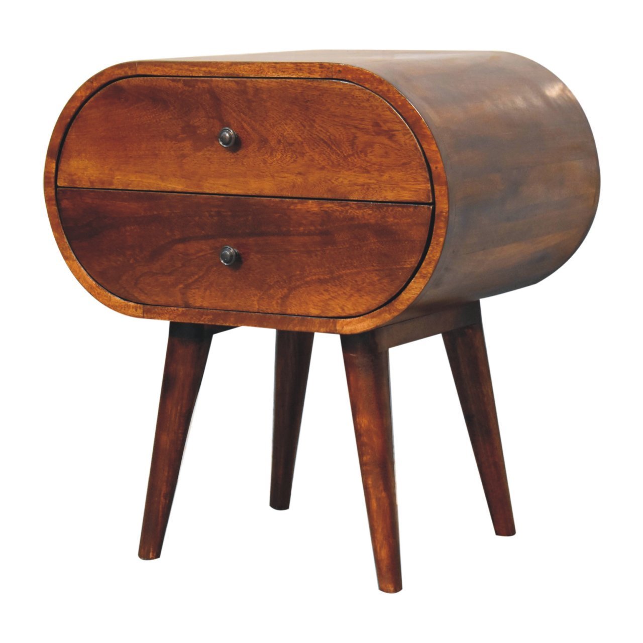 Artisan Furniture Solid Wood Large Chestnut Circular Bedside