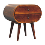 Artisan Furniture Solid Wood Large Chestnut Circular Bedside