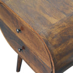 Artisan Furniture Solid Wood Large Chestnut Circular Bedside