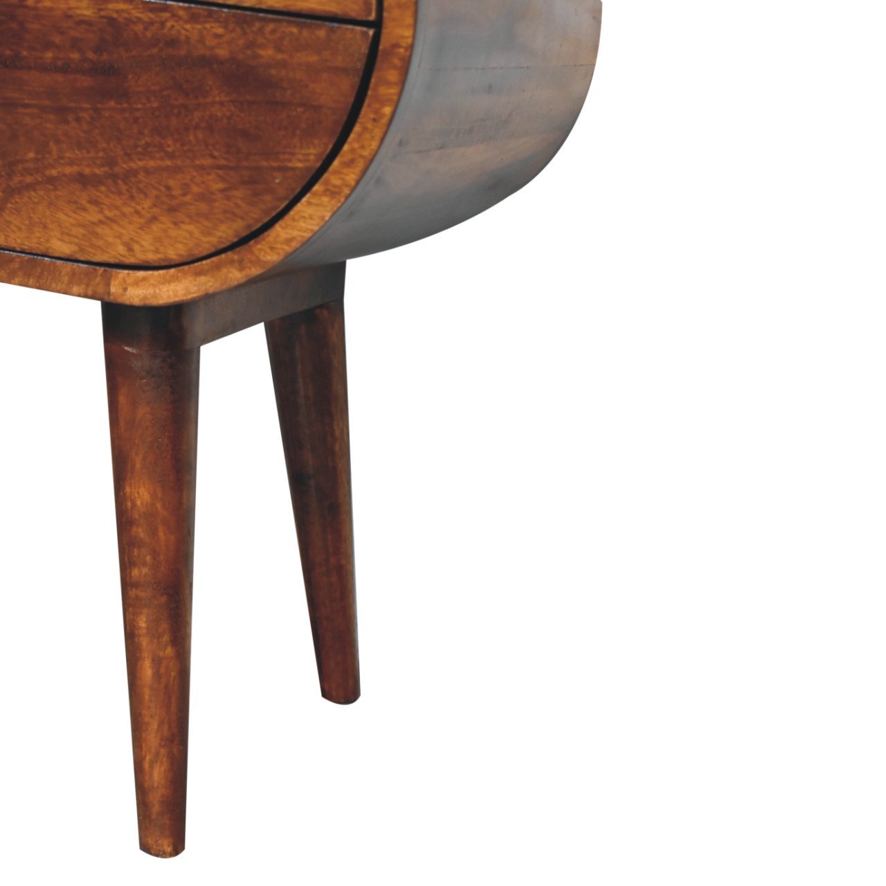 Artisan Furniture Solid Wood Large Chestnut Circular Bedside