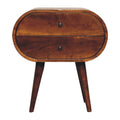 Artisan Furniture Solid Wood Large Chestnut Circular Bedside
