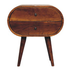 Artisan Furniture Solid Wood Large Chestnut Circular Bedside