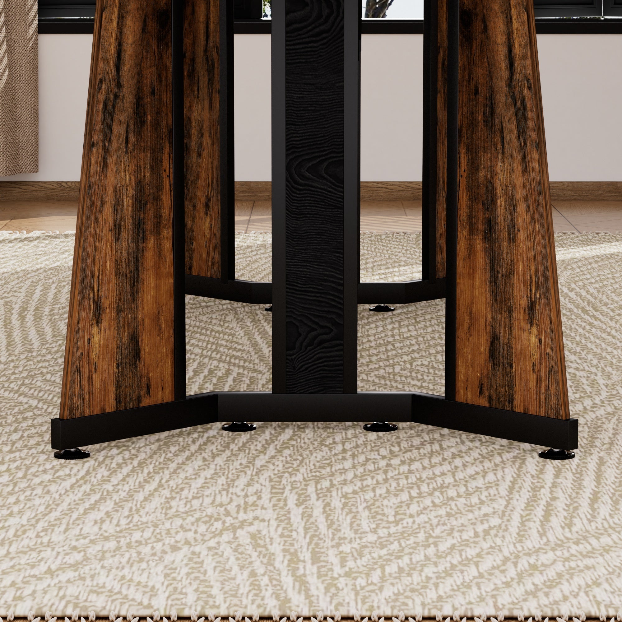 70.9'Rectangular Large Dining Table, Waterproof Large Desk for 8 People, Deluxe Family Dining Table with Adjustable Legs for Kitchen,Living Room,Office, Rustic Brown,70.9''W x 35.4''D x 30.3''H