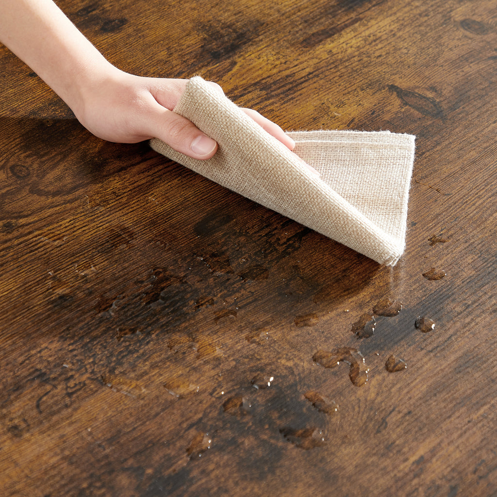 70.9'Rectangular Large Dining Table, Waterproof Large Desk for 8 People, Deluxe Family Dining Table with Adjustable Legs for Kitchen,Living Room,Office, Rustic Brown,70.9''W x 35.4''D x 30.3''H