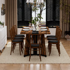 70.9'Rectangular Large Dining Table, Waterproof Large Desk for 8 People, Deluxe Family Dining Table with Adjustable Legs for Kitchen,Living Room,Office, Rustic Brown,70.9''W x 35.4''D x 30.3''H