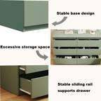 green Large 6 drawers chest of drawer dressers table - Groovy Boardz