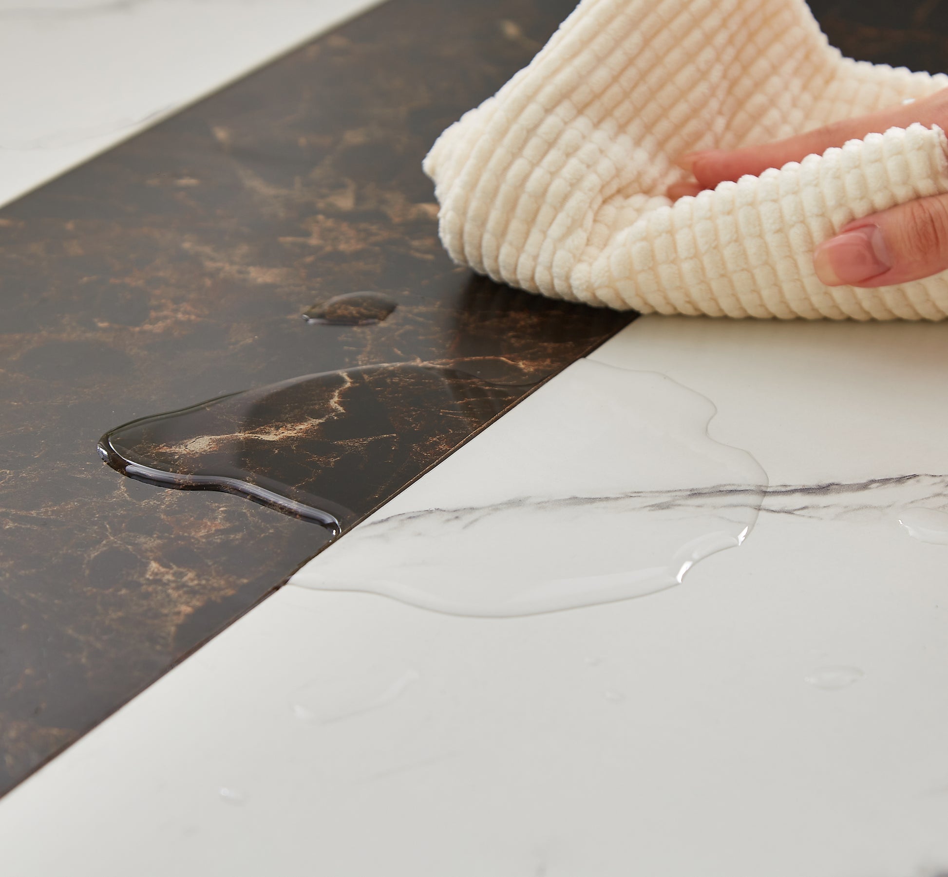 70.9'Rectangular Large Dining Table, Marble Grain Waterproof Large Desk for 8 People, Deluxe Family Dining Table with Adjustable Legs for Kitchen,Living Room,Office, White,70.9''W x 35.4''D x 30.3''H