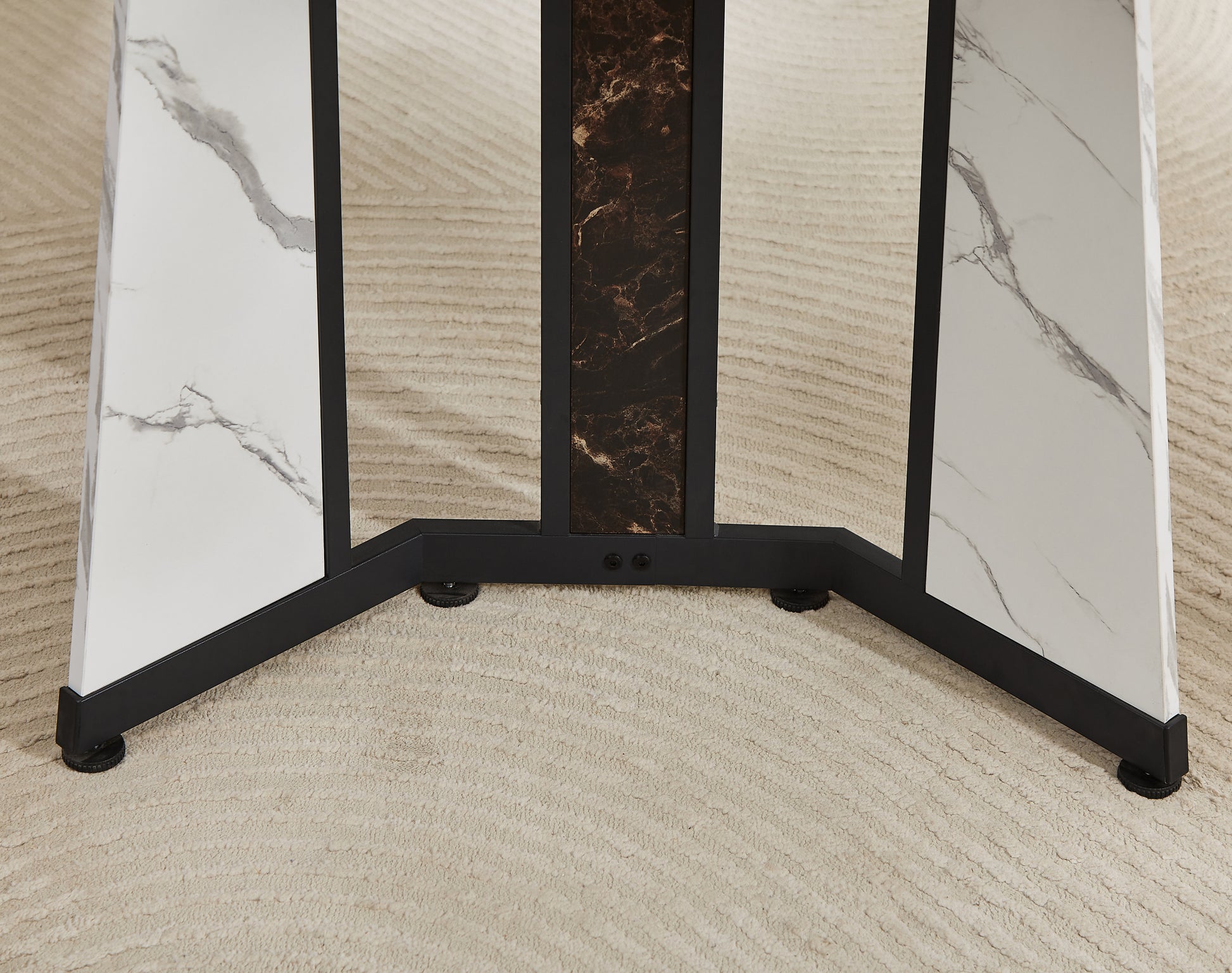 70.9'Rectangular Large Dining Table, Marble Grain Waterproof Large Desk for 8 People, Deluxe Family Dining Table with Adjustable Legs for Kitchen,Living Room,Office, White,70.9''W x 35.4''D x 30.3''H